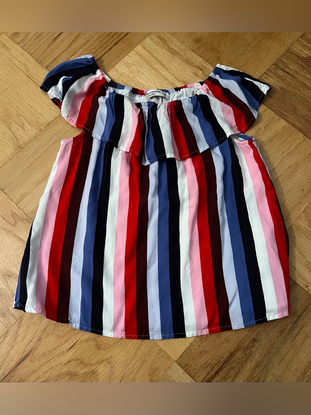 Abercrombie Kids Striped Ruffle Neck Tank Size 11/12